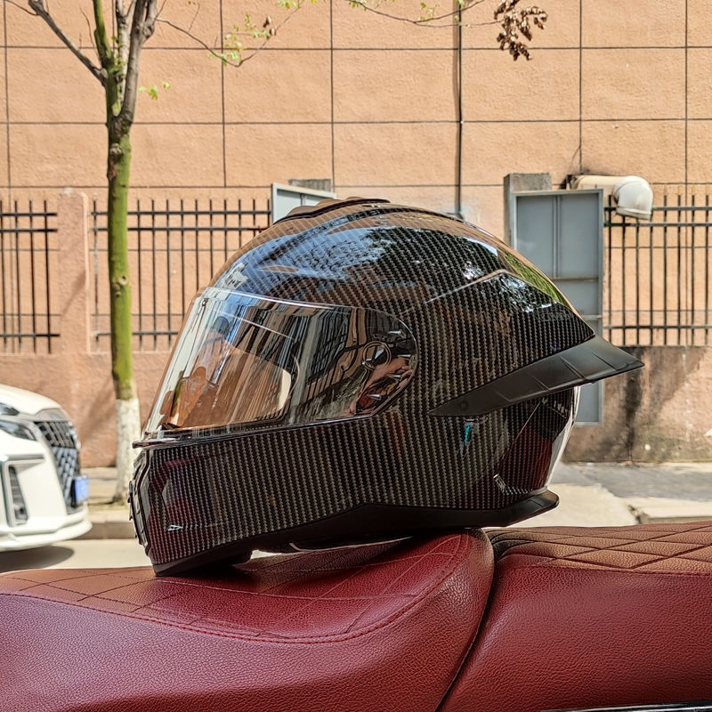 ORZ nuevo casco de motocicleta 3C casco completo de motocicleta para hombres y mujeres cuatro estaciones corriendo casco cola grande pareja Bluetooth