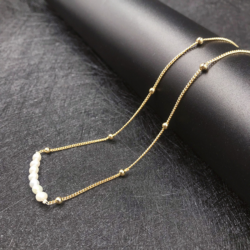 Fashion Geometric Copper Necklace Pearl Copper Necklaces