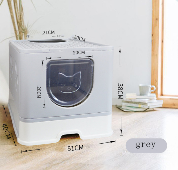 Cajón de arena para gatos cerrado totalmente cerrado tienda de mascotas mayorista Amazon cajón de cajón grande plegable para gatos