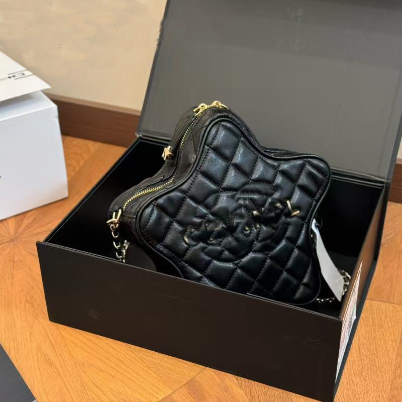 现货菱格新款高级小香风星星时尚五角星链条礼盒装气质女士斜挎包