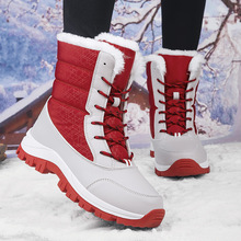 冬季女款厚底大棉马丁靴中高帮加绒保暖棉鞋户外登山跨境雪地靴女