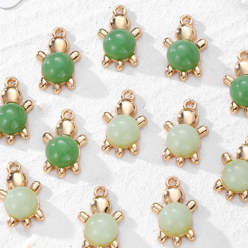 14 * 22mm Jewelry Making Size Artificial Gemstones Inlay Material 10 PCS/Package 14 * 22mm Alloy Artificial Gemstones Tortoise Polished Pendant DIY Jewelry Accessories