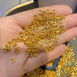 Gold 999 Gold Hammer Pattern Small Gold Ring Wrapped Broken Gold Spacer Bracelet Bracelet Accessories Accessories Beads Beads