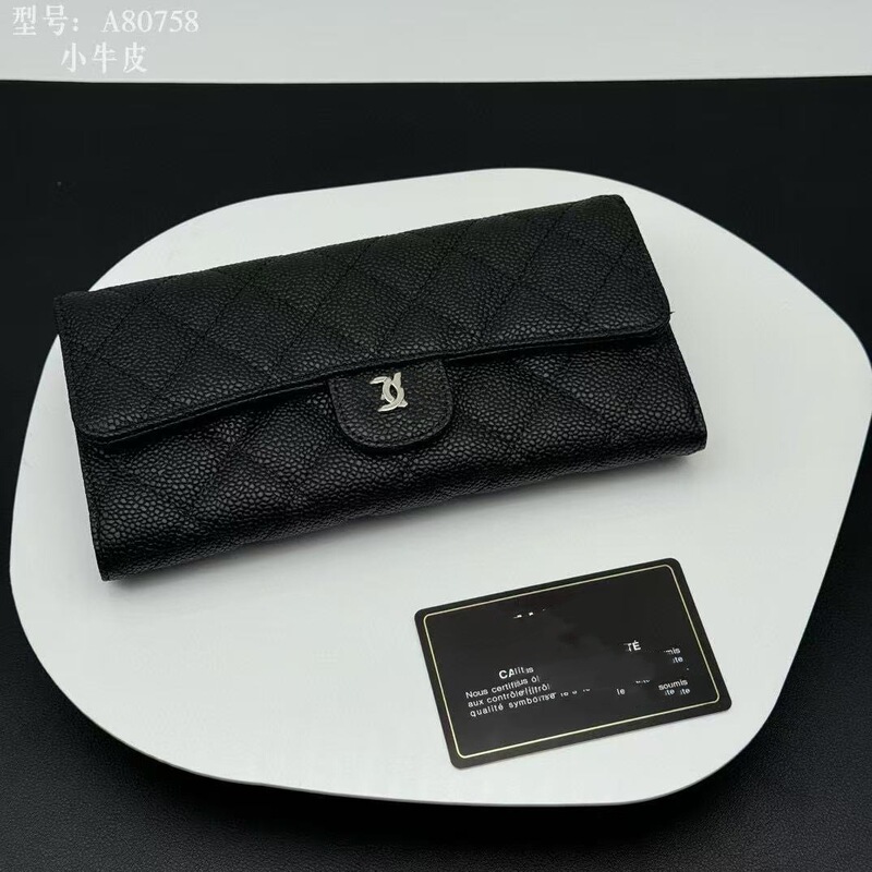 high quality Genuine Leather Fragrance CF Long Wallet Caviar Cowhide Wallet Flip Wallet Clutch Multi-Card Holder high quality Genuine Leather Fragrance CF Long Wallet Caviar Cowhide Wallet Flip Wallet Clutch Multi-Card Holder