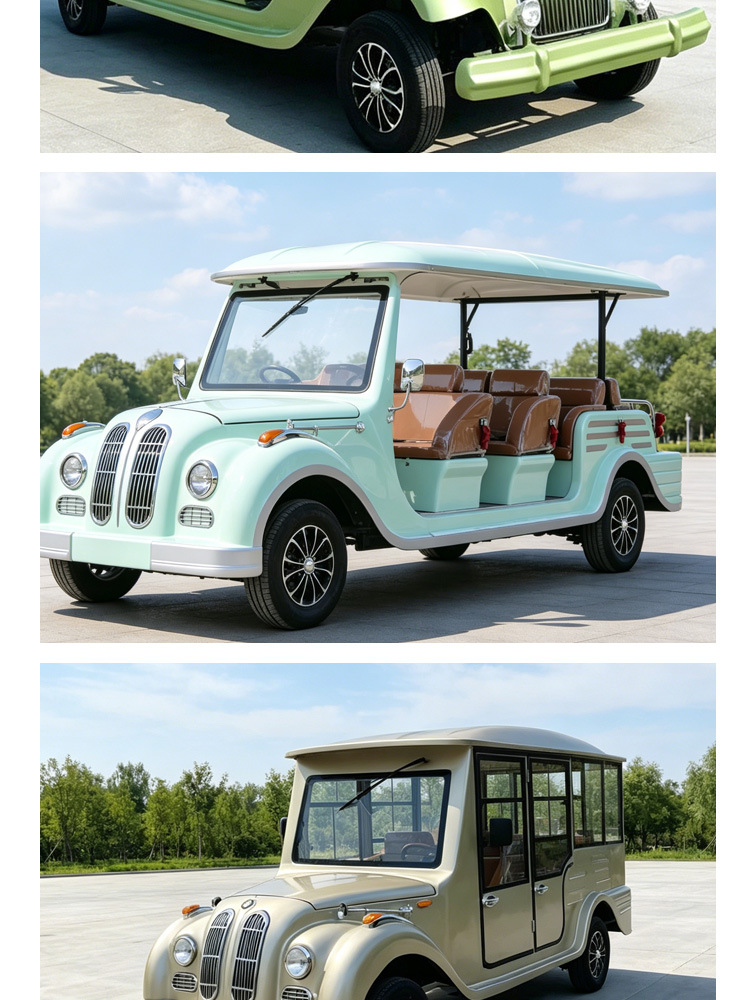 5-8 Passenger Vintage Sightseeing Car for Property Tours, Hotel Receptions, and Tourist Attractions