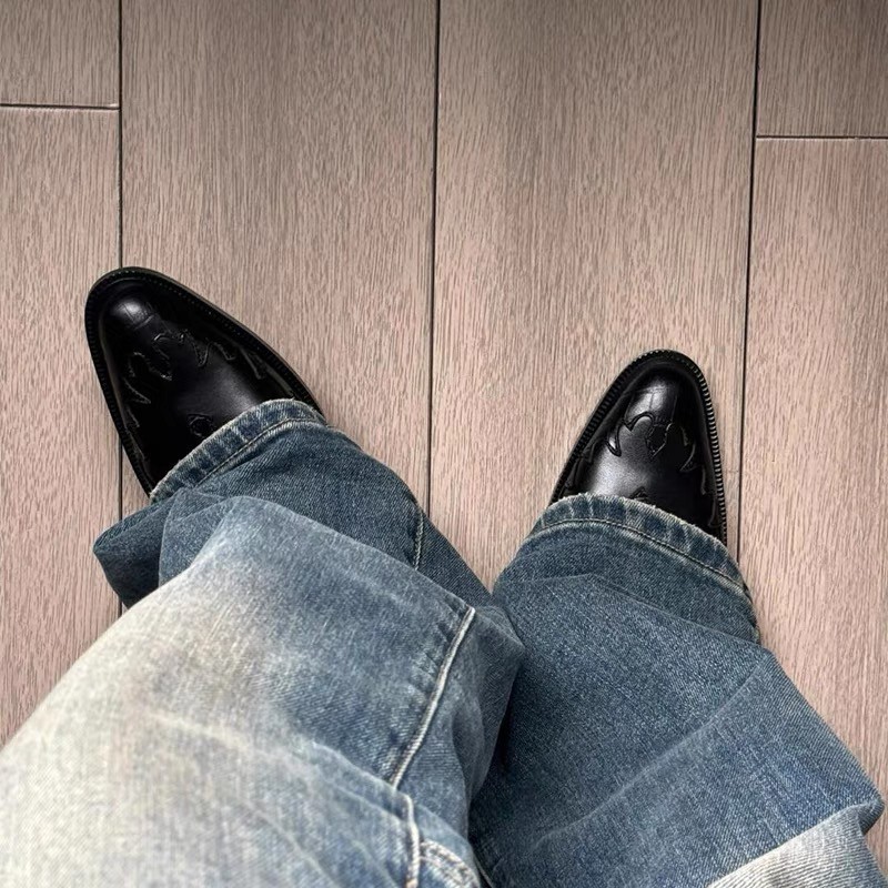 Small niche design with round toe and shallow mouth, Mary Jane single shoe, 2024 summer new punk style dark small_voghion.com