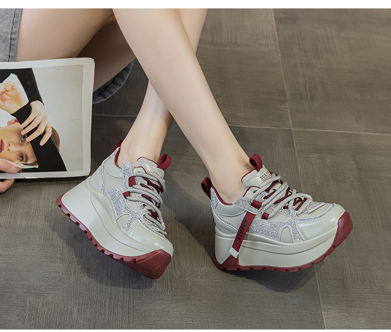 Giày sneaker nữ đế dày phong cách cổ điển phối lưới và da — Vàng lưới 5027-1, Đỏ da 5027, Xám lưới 5027-1, Đỏ lưới 5027-1 chi tiết 26