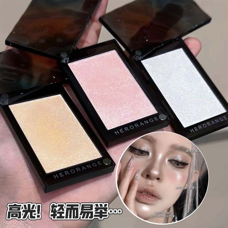 Herorange Light Shadow Highlighting Powder Pearlescent Fine Flash Naturally Brightens Silkworm Long-Lasting Makeup Three-Dimensional Contouring Highlighting