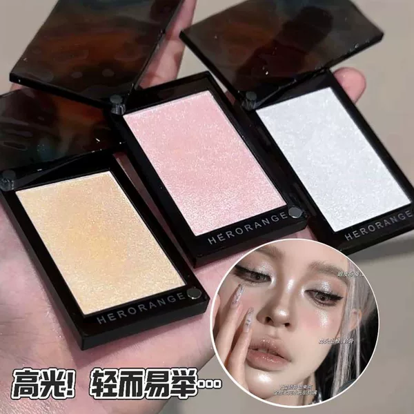 Herorange Light Shadow Highlighting Powder Pearlescent Fine Flash Naturally Brightens Silkworm Long-Lasting Makeup Three-Dimensional Contouring Highlighting