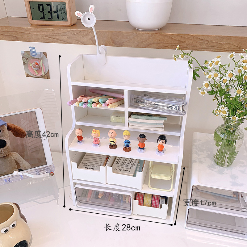 Estante de almacenamiento de escritorio tipo cajón Escritorio de oficina papelería organización artefacto cosméticos almacenamiento rack armario al por mayor