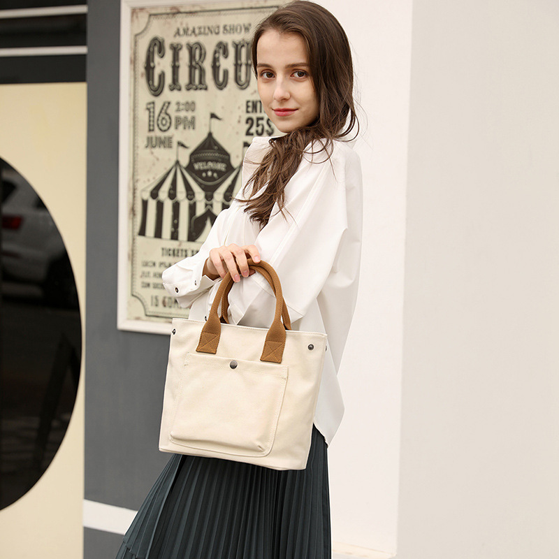 Fashionable Large Capacity Simple And Versatile Hand-held Cloth Bag Women's Casual Fabric Bag New Tote Bag Suitable For Work And Commuting_voghion.com