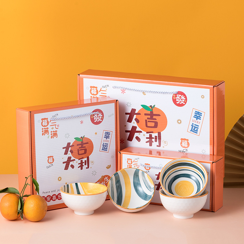 Ceramic bowl set Dajiji opening activity gift bowl souvenirs gift…