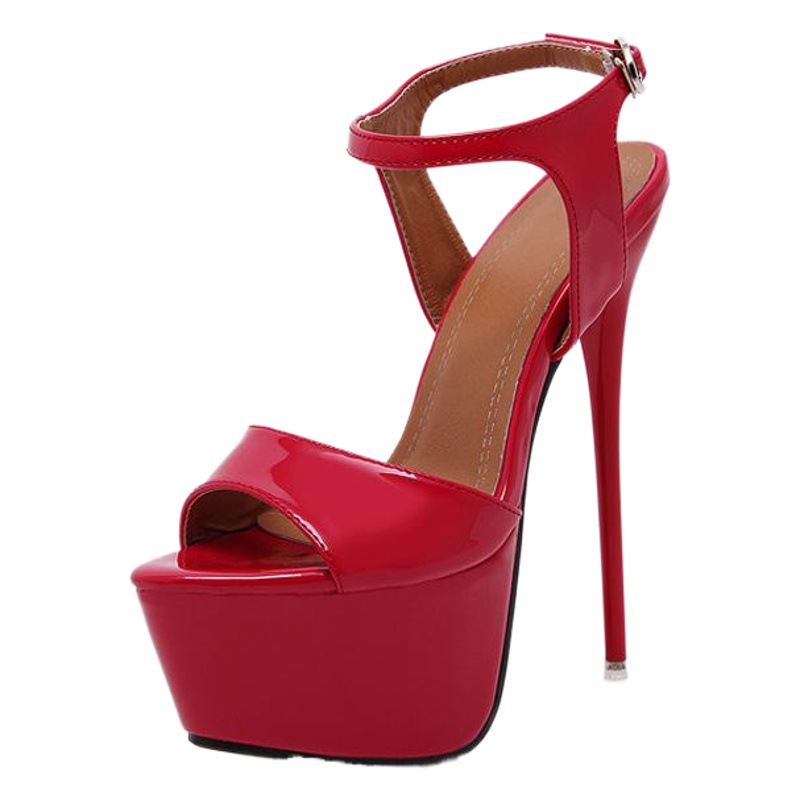 Tacones zapatos de tacón alto de una correa todo partido odio cielo altura más el tamaño 41-45 Comercio exterior zapatos de mujer Sandalias de tacón alto de verano de las mujeres