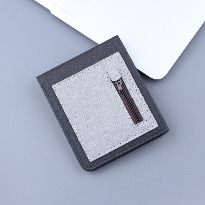 短款帆布钱包男款折叠新款带拉链男士皮夹男式短夹牛津布钱夹超薄