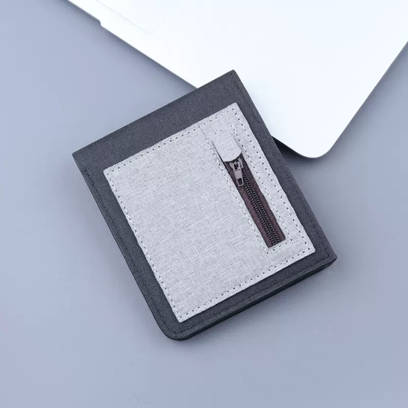 短款帆布钱包男款折叠新款带拉链男士皮夹男式短夹牛津布钱夹超薄