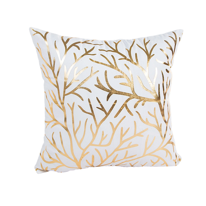 Funda de almohada con estampado dorado para el verano 2026, suave y cómoda, decoración para sofá, funda de almohada moderna para el hogar, disponible para venta al por mayor. image 7