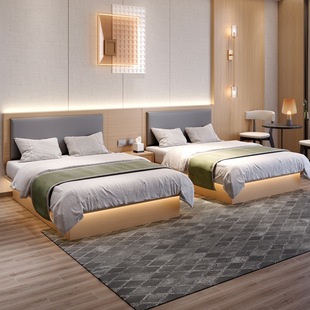 源頭工廠酒店床箱床架公寓民宿賓館家具標間全套可批發