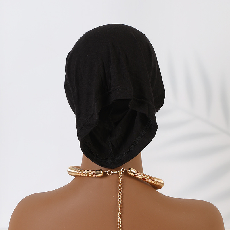 Foulard musulmano Cappello tubolare incrociato in cotone mercerizzato modal con cappuccio e base_voghion.com