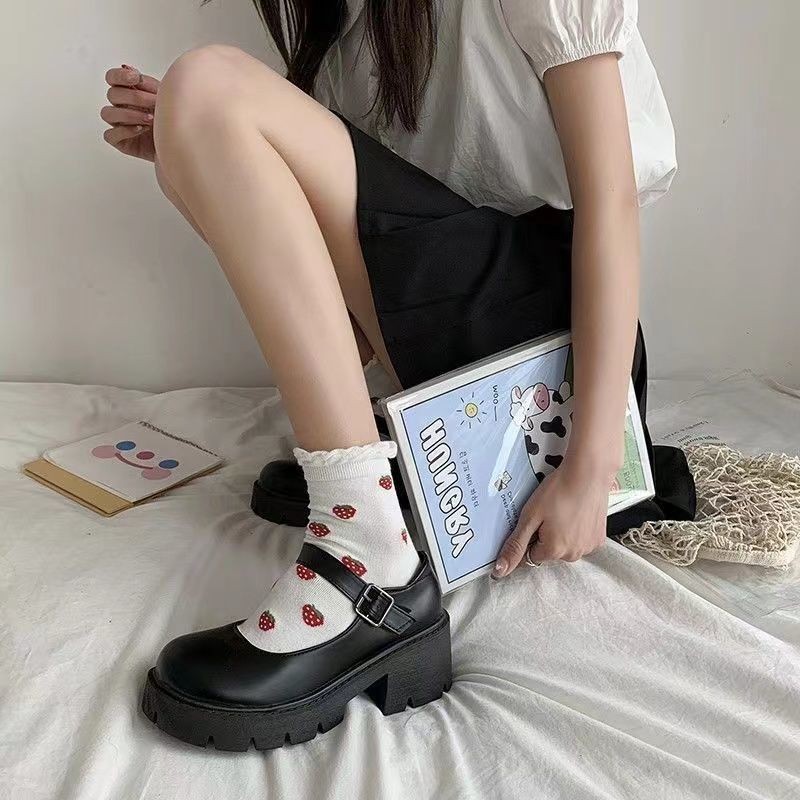 甜酷玛丽珍lolita亮皮小皮鞋女学院风2025新款厚底jk日系制服单鞋|undefined