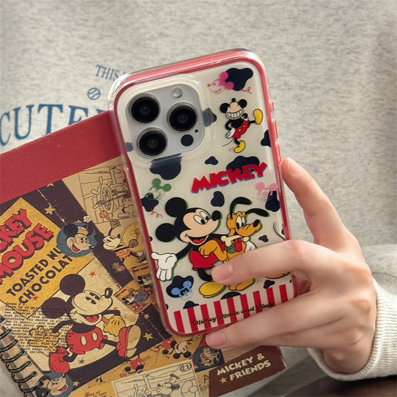 Dibujos animados divertidos Mickey Dog para Apple 15promax celebridad de Internet nueva funda para teléfono móvil 16pro 13/14 chica