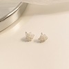 White silver needle, fashionable small design advanced earrings, silver 925 sample, internet celebrity