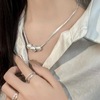 Matte chain, brand necklace, silver 925 sample, 16 gram, European style, light luxury style