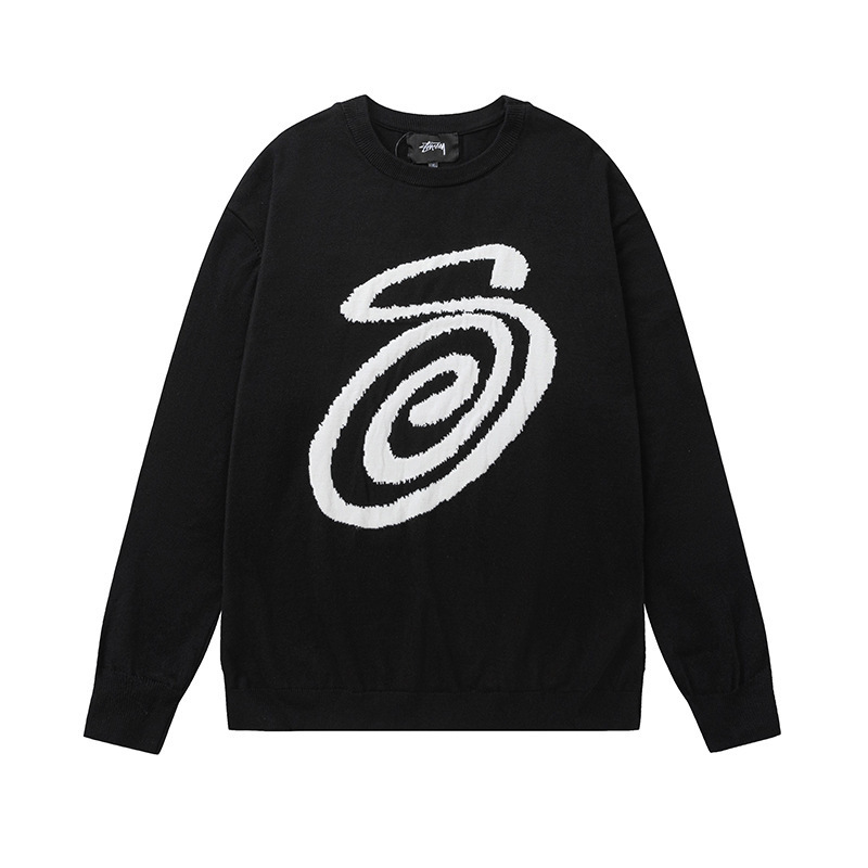 Stussy Logo Sweater Black