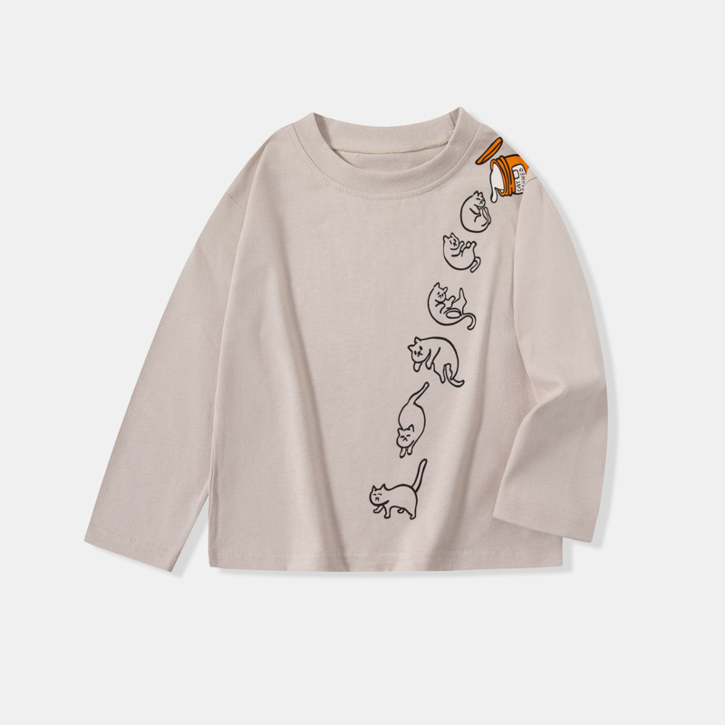 Betop camiseta de manga larga para niños camisa de fondo para niños al por mayor suéter de punto para niños con estampado de dibujos animados coreanos