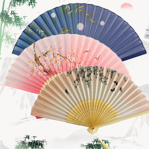 Ancient fan folding fan for men and women classical dance fan costume performance photography Hanfu props Chinese style handmade folding fan