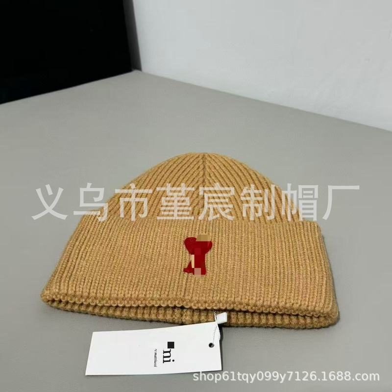 秋冬新款高品质爱心针织帽男女同款毛线帽保暖防风时尚百搭冷帽潮|undefined