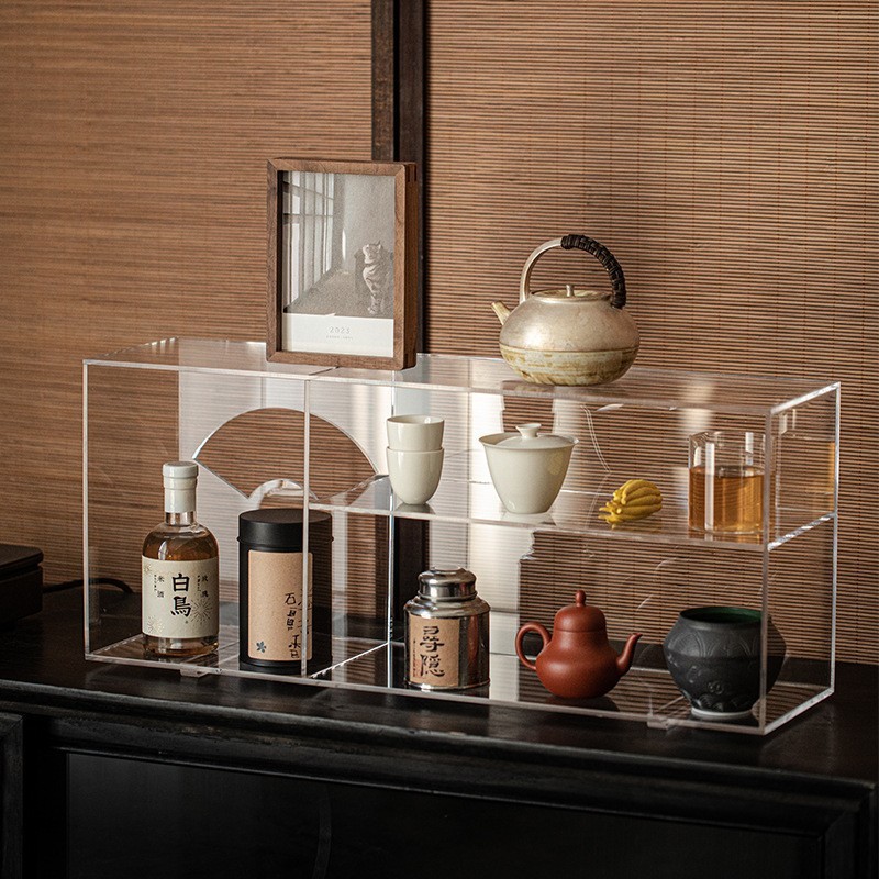 透明亚克力桌面茶具茶杯收纳架置物架茶壶展示架博古架高档杯子架