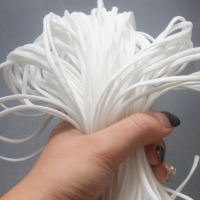 批发3.5mm扁口罩耳绳耳线弹力耳绳涤纶+氨纶开度可达1:3高弹力