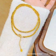 金店の同じタイプの砂金超閃猫の目の丸い玉のネックレスの光沢のある面の回転の玉の鎖の鎖の高級は彼女にプレゼントを送ります。