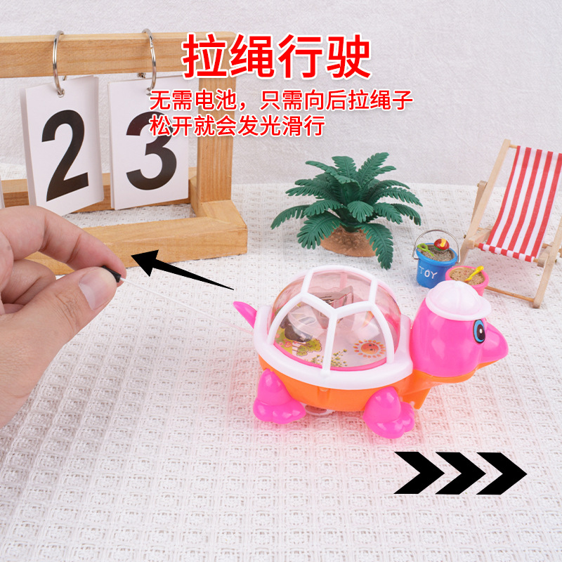 Hilo de tracción creativo, tortuga luminosa, juguetes para niños, puestos de regalos de jardín de infantes, suministro al por mayor