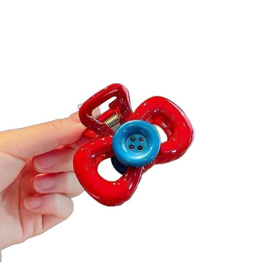 Ins Cute Cartoon Medium Size Gripper Contrasting Color Cut Out Puppy Gripper Female 2025 New High-End Shark Gripper