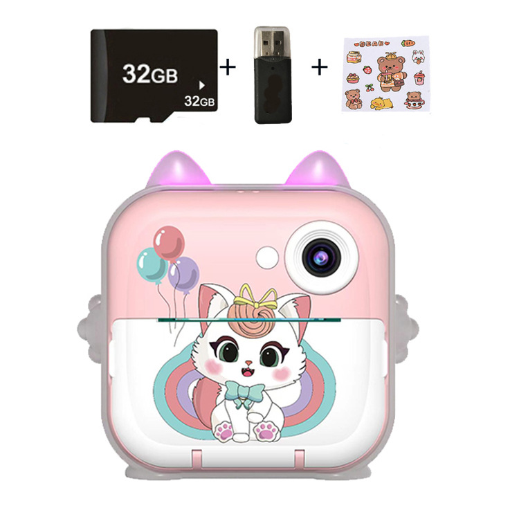 Nuevo cross-border Q5 arco iris gato fotocamera digital infantil adorable mini HD cámara de impresión térmica