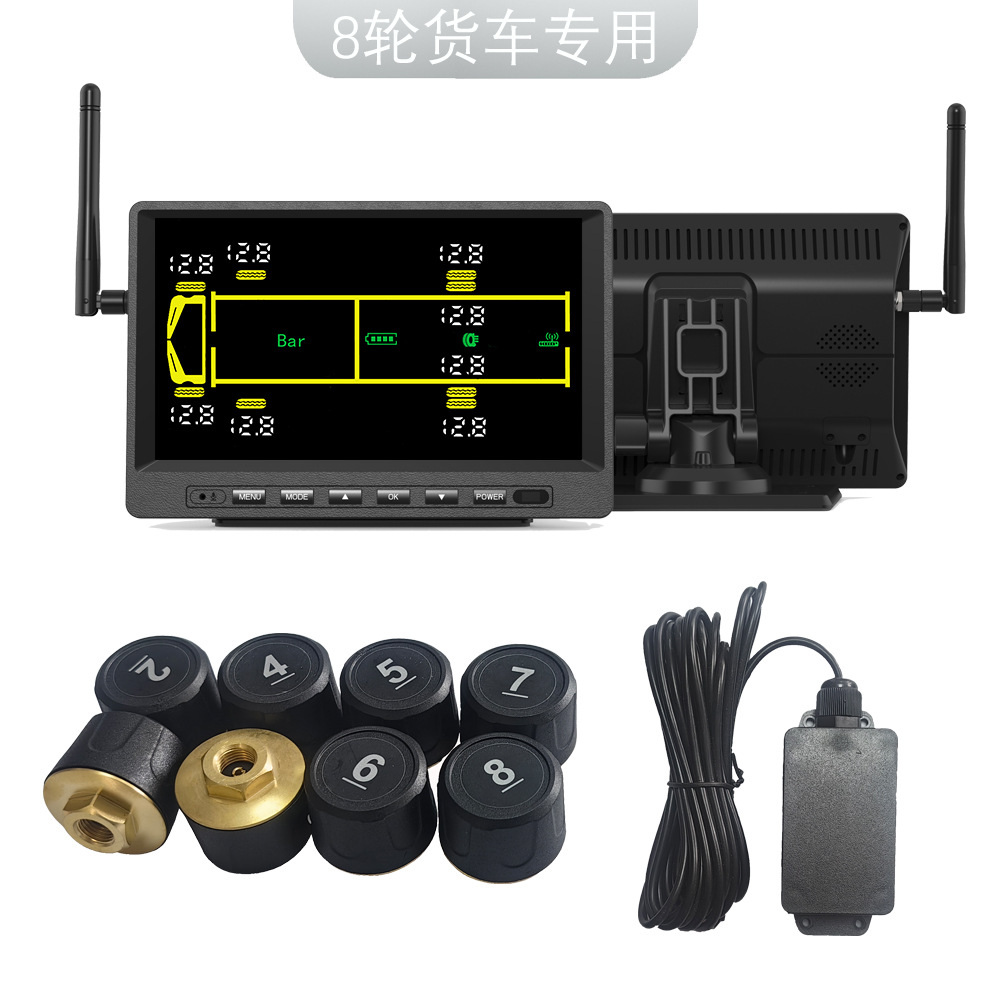 Truck Large-Screen Tire Pressure Monitor Tpms 14-Wheel 16-Wheel 18-Wheel 20-Wheel 22-Wheel External Tire Monitoring System