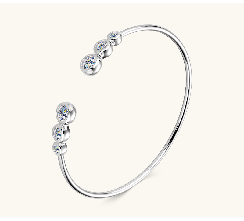 1 Piece Quantity Daily Occasion 925 Sterling Silver Cuff Bracelets Elegant Simple Style