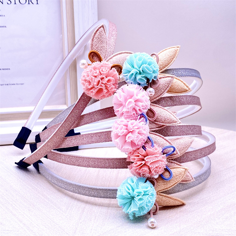 Orejas de conejo para niños Lollipop ciruela flor diadema arco diadema Orejas de conejo diadema 2 yuanes supermercado accesorios para el cabello tocado