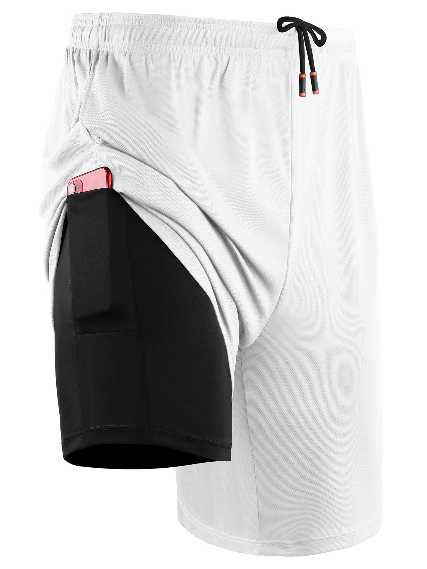 B6150 pantalones cortos falsos de hombre de verano delgados sueltos casuales de cinco puntos respirables pantalones de baloncesto para correr