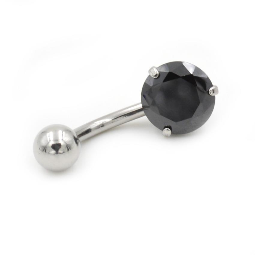 Navel Piercing Stud 8mm Round Zircon Hypoallergenic Body Jewellery_voghion.com