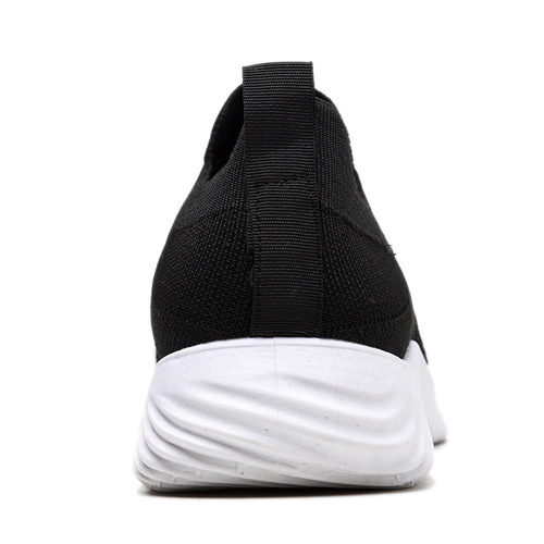 Men's Slip-On Lazy Student Shoes with Flyknit Mesh Mouth Sports Shoes Breathable Lightweight Running Casual Trendy Shoes