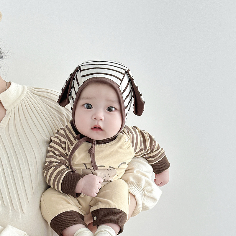 Sombreros para bebés coreanos primavera y otoño delgados sombreros de puerta de chimenea para bebés de un mes de edad recién nacidos sombreros de corte