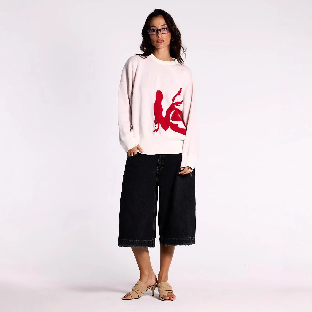 欧美ins跨境男女款秋冬季节高街潮流个性提花圆领毛衣Y2k跨境服装