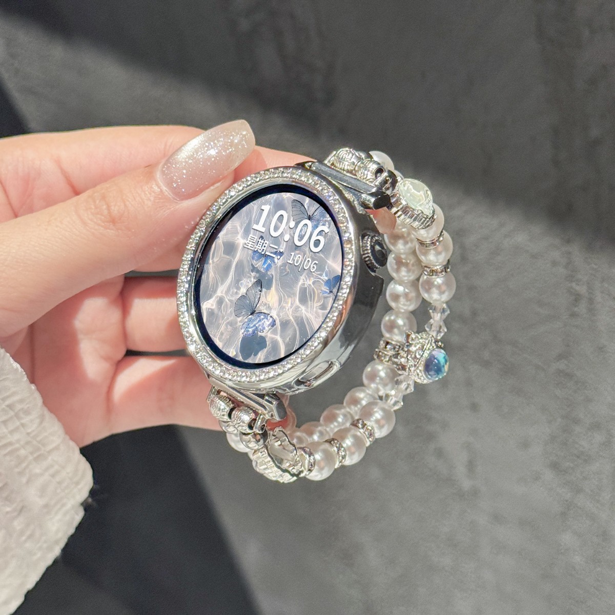 Suitable for Oppowatchx2Mini Women's Watch Strap Heart Pearl Watch4Pro Watch Wristband Classy Summer