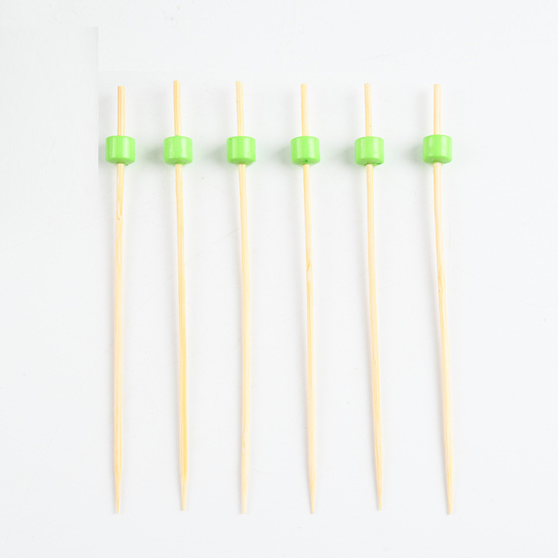 Fabricante de suministro desechable de perlas verdes de frutas insertadas de flores artísticas pinchazos de sushi pinchazos de frutas