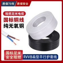 纯铜户外黑白色电线平行线2芯0.5 0.75 1.52.5平方电源线监控护套