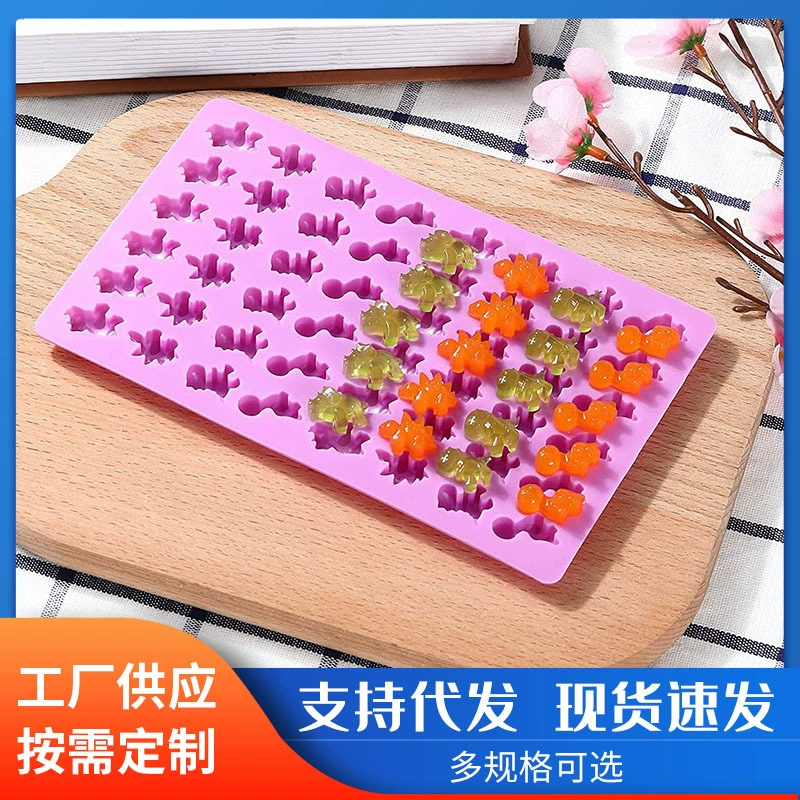 Силиконовые 48 даже маленькие формы динозавра юрские вставки свечи сахарные капли в форме печенья Форма желе пудинг