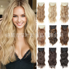人気海外商品 クリップ式ヘアエクステ 4点セット エクステンション 大きなウェーブ巻き髪