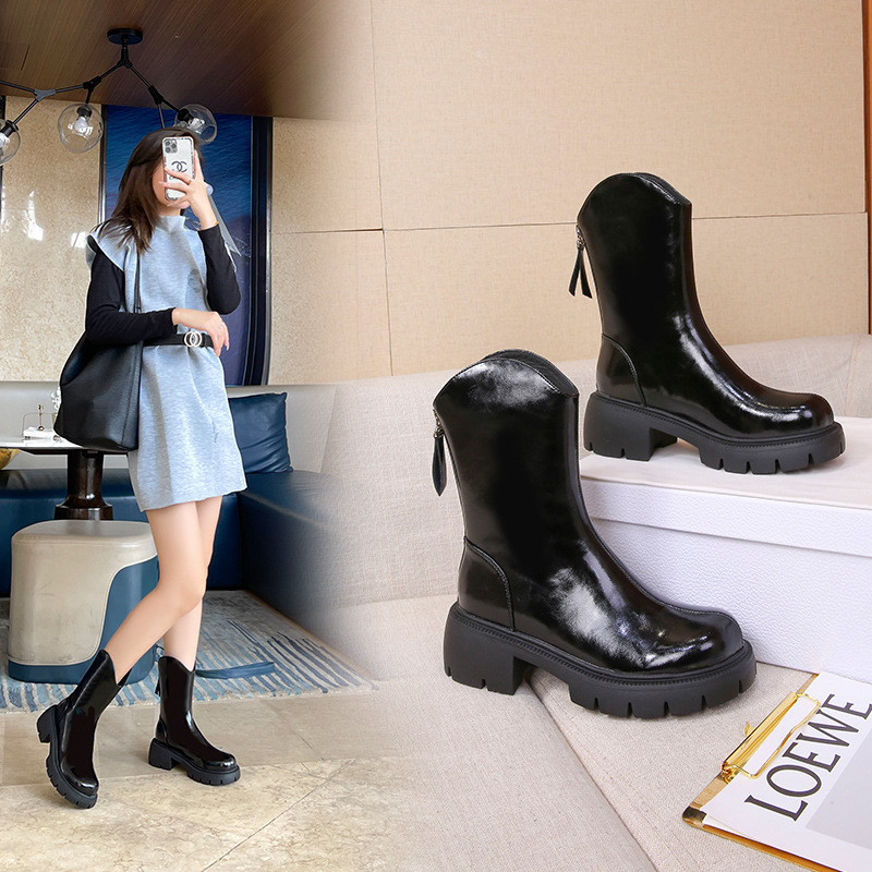 Trendy Genuine Leather Martin Boots for Women, 2026 Autumn and Winter, Stylish and Slimming, British Style Lace-Up Ankle Boots Trendy Genuine Leather Martin Boots for Women, 2026 Autumn and Winter, Stylish and Slimming, British Style Lace-Up Ankle Boots